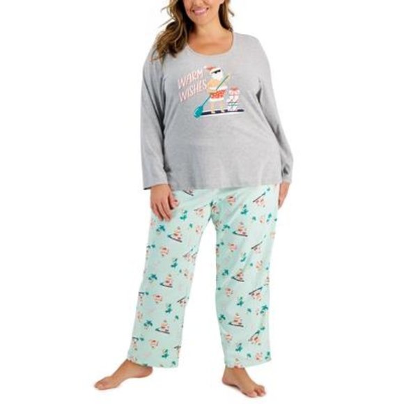 Family Pajamas Other - FAMILY PAJAMAS Matching Women's Plus Size Tropical Santa Mix It Family Pajama